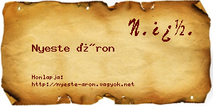 Nyeste Áron névjegykártya
