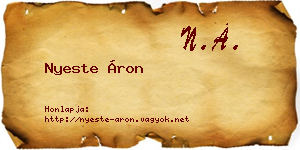 Nyeste Áron névjegykártya